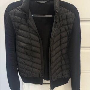 Canada Goose Black Quilted Knit-Sleeve Bomber